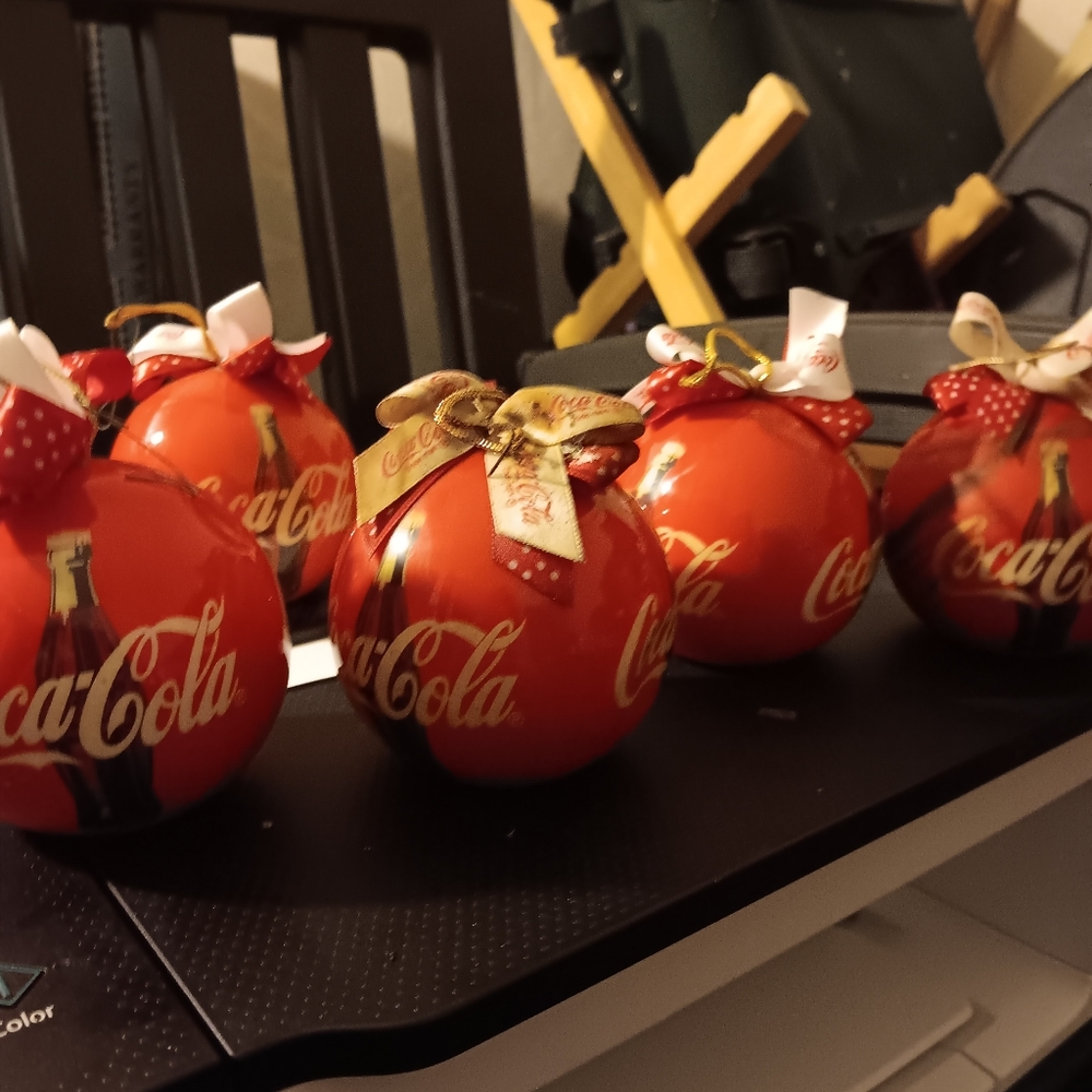 Collectible Coke Christmas Ornaments.